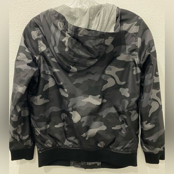 Old Navy zip up jacket large 10-12‎ gray black - Picture 4 of 5